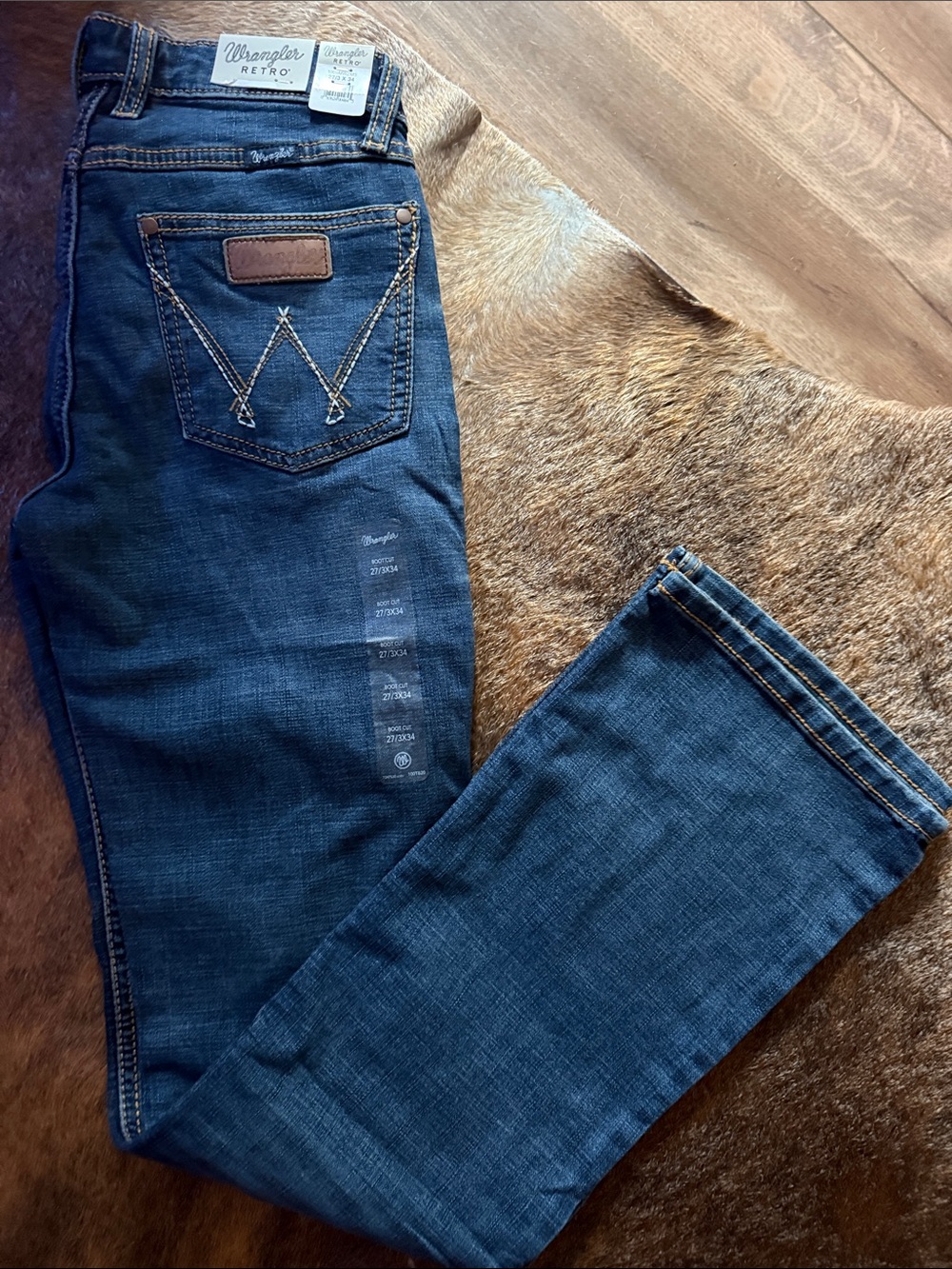 Wrangler Dark Blue Retro bootcut Jeans